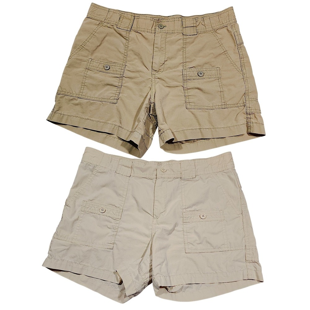Gap Cargo Shorts 8 Wom‎ Lot 2 Tan Utility Hiking Gorpcore Cotton Nylon Y2K Vtg